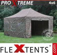 Reklamtält FleXtents Xtreme 4x6m Kamouflage, inkl. 8 sidor
